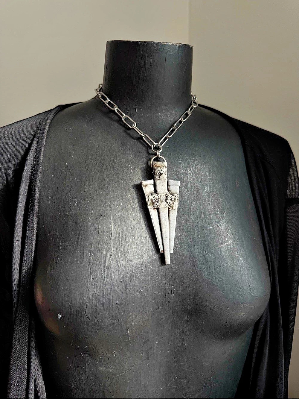 Coffin nail necklace pendant for protection statement jewelry witchy gothic